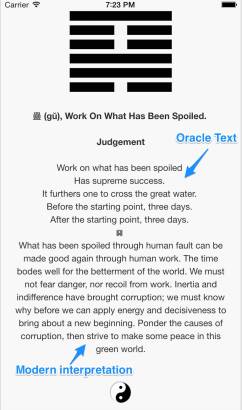 I-Ching: App of Changes Judgement